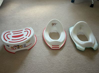 Toilet training seats and step