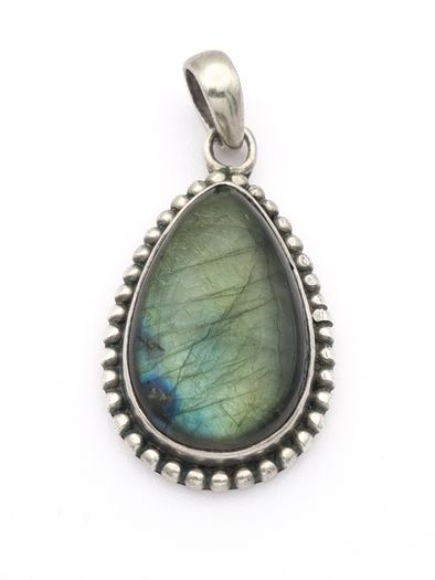 Vintage 925 Sterling Silver Labradorite Pendant