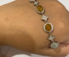 jade bracelet with sterling silver