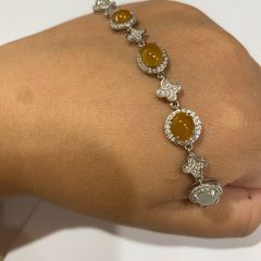 jade bracelet with sterling silver