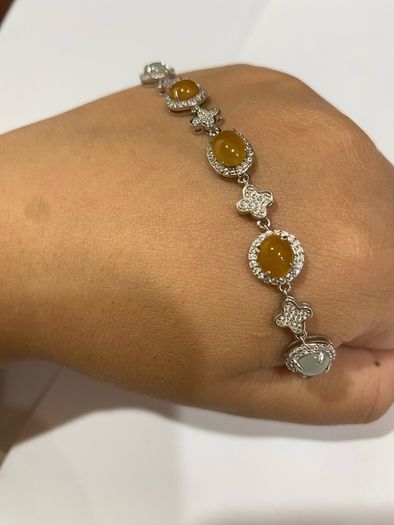 jade bracelet with sterling silver