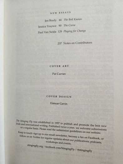 The Stinging Fly New Writings - New Writing. Issue 48 Volume 2  Summer 2023. Firt Edition  Paperback In Good Condition.