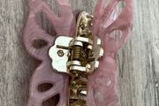Marbled Pink with Gold Long Butterfly Claw Clip