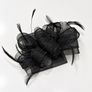 New Dunnes Stores Black Mesh & Feather Fascinator Hair Clip Image 3