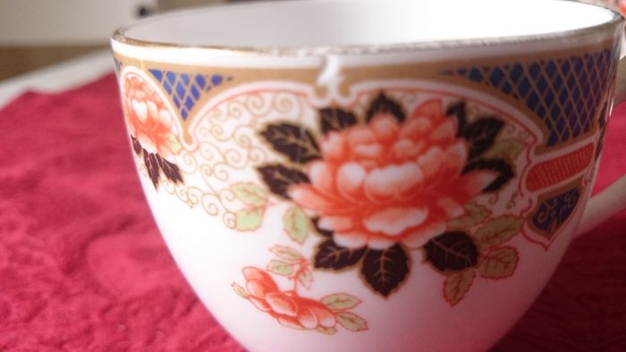 Vintage Plant Tuscan Imari 15 Piece Gold Gilt Tea Set For 4 Person Setting Made In England