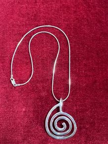 Sterling Silver Chain with Large Silver Pendant