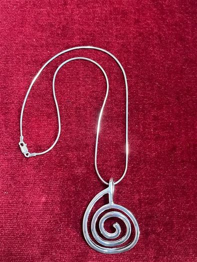 Sterling Silver Chain with Large Silver Pendant