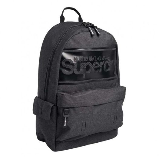 Brand New || Superdry Stripe Logo Montana Backpack - Charcoal Grey Marl