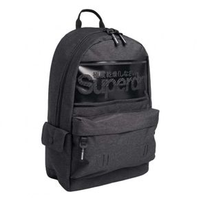 Brand New || Superdry Stripe Logo Montana Backpack - Charcoal Grey Marl