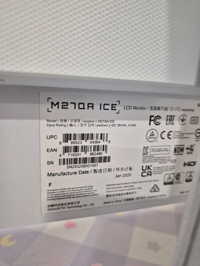 2x Gigabyte M27QA ICE 27" QHD 1440p IPS 180hz White Gaming Monitors w/ Built-in KVM