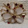 Vintage brooch opalite and garnets Image 4