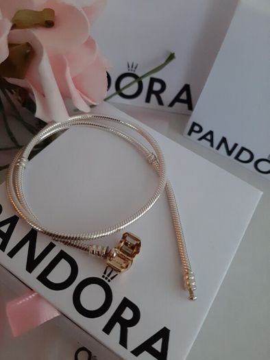 new genuine pandora necklace with 14k gold clasp
