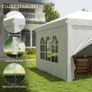 3 x 6 m Pop Up Gazebo with Sides and Windows, Height Adjustable Party Tent with Storage Bag for Garden, Camping, Event, White Image 4