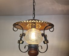 Vintage French Copper 1970s ceiling light