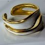 Double Layer Geometric White & Gold Open Ring Image 4