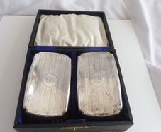 Sterling silver Art Deco 1925 clothes brushes boxed