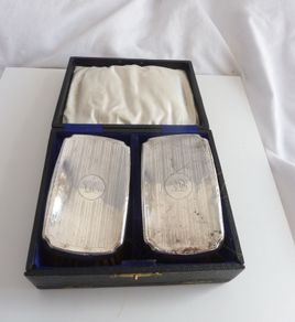 Sterling silver Art Deco 1925 clothes brushes boxed
