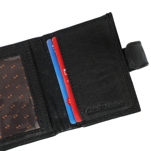 Premium Genuine Leather Wallet RFID Blocking Trifold Popup Card Holder with Coin Pocket