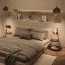 Side Table, Small Round Coffee Table with 3 Color LED Lights, End Table with 3 Tier Storage Shelves, Bedside Sofa Side Tables for Living Room Bedroom, Rustic Brown Image 4