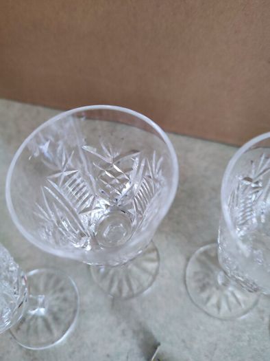 SET OF 4 Irish Waterford Crystal Cut Glass Sherry Glasses Pattern Clare