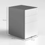 Filing cabinet, Rolling cabinet, 3 Drawers & Hanging File, Lock, Steel Housing, 39x48x59 cm, White+Gray Image 6