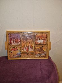 Hand made African Batik coasters with tray