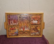 Hand made African Batik coasters with tray