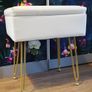 Faux leather vanity stool with hidden storage Image 4