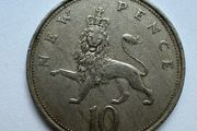 Old English Coin, 10 pence 1971 English