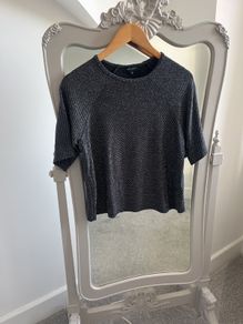 Black Shimmer Top size 8
