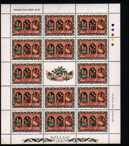 1987 Christmas Commemorative Stamp Sheetlet Mint Never Hinged (MNH)
