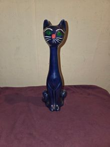 Mid Century Lustreware Ceramic Cat Statue