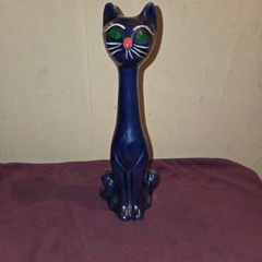 Mid Century Lustreware Ceramic Cat Statue