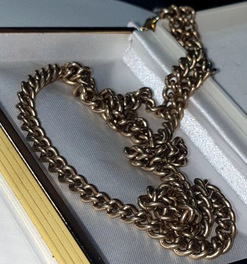 Antique Solid 9ct Yellow Gold Chain - 21" 25g