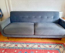 3 seater dark blue/grey sofa