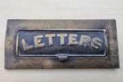 Antique brass letter plate