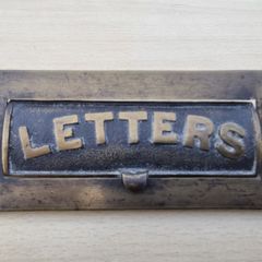 Antique brass letter plate