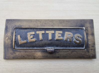 Antique brass letter plate