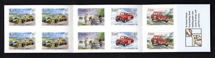 2001 Ireland Irish Motorsport Commemorative self-adhesive Stamp Booklet Mint Never Hinged (MNH). Hibernian HB88