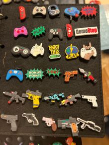 Gamer / gun croc charms