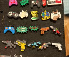 Gamer / gun croc charms