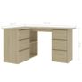 Corner Desk Sonoma Oak 145x100x76 cm Chipboard Image 2