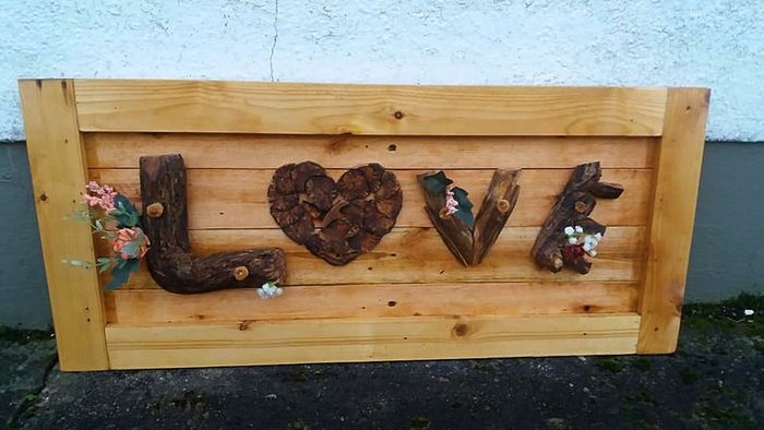 Rustic Driftwood LOVE Wood Art wall sign