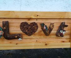 Rustic Driftwood "LOVE" Woodart Display