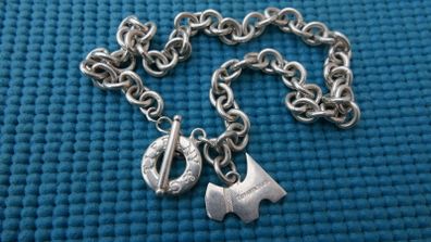 Vintage Tiffany & Co Sterling Silver 925 Scottie Terrier Charm Pendant & Necklace 17 inch long Toggle 62,1g