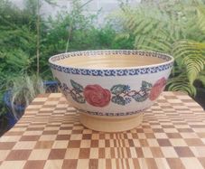 Beautiful Nicholas Mosse Large Bowl in the Popular but Discontinued Kilfane Rose Pattern, Circa 1996-2004