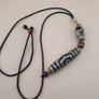 Vintage Himalayan Tibetan Treasure Vase & 3 Eyes Agate Dzi Pendant Necklace Image 9