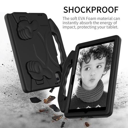 For Samsung Galaxy Tab A8 10.5 2021 Case Kids Shockproof Tablet Smart Cover With Thumbs UP EVA New Black - FHT01SMTK4