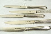 Robert Trickett, C.1775. Sterling Silver George III. 5 knives, 1775, 20cm, 240g