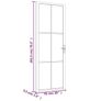 Interior Door 76x201.5 cm Black Matt Glass and Aluminium Image 5